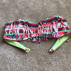 Bright strapless bathing suit top